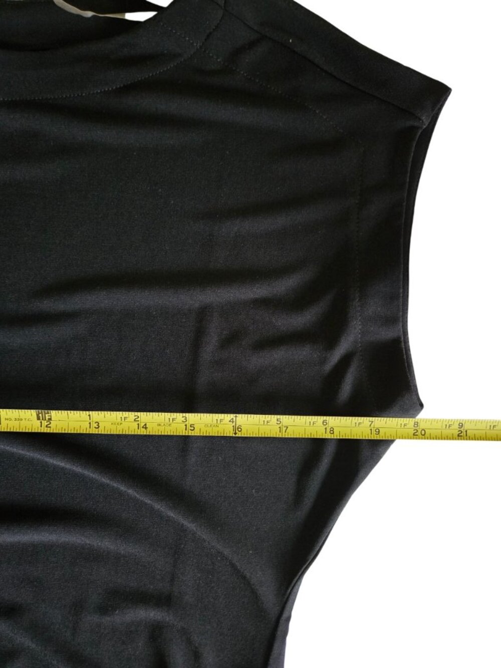 Kenneth Cole Black Midi Dress M Button Ruching Side, Drop Sleeve NWT - Picture 8 of 10